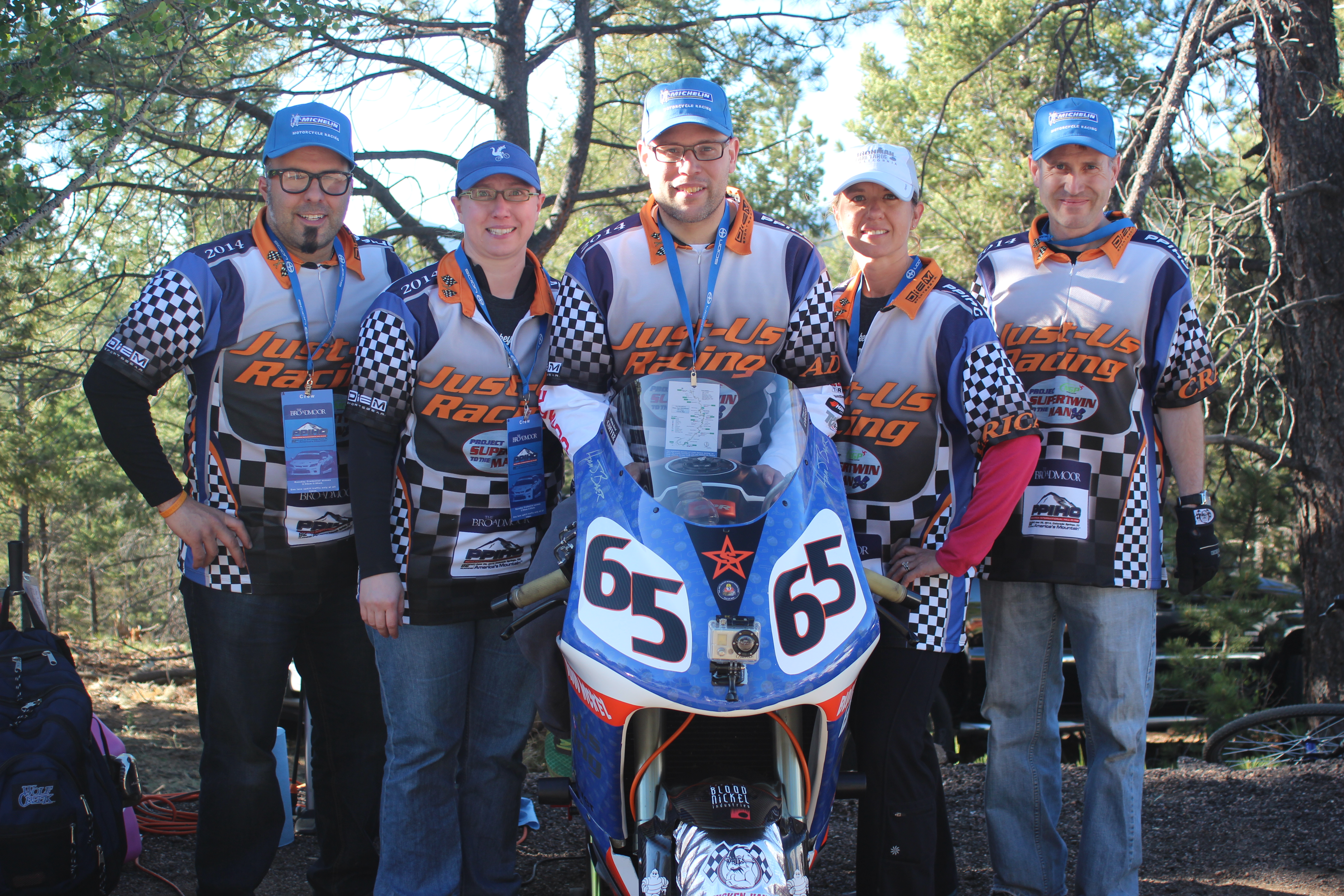 2014 PPIHC Team Just-Us Racing from left to right, Joey Kasper, Susan Bauer, Adam Bauer, Erica Bibeau, and Craig Bibeau.